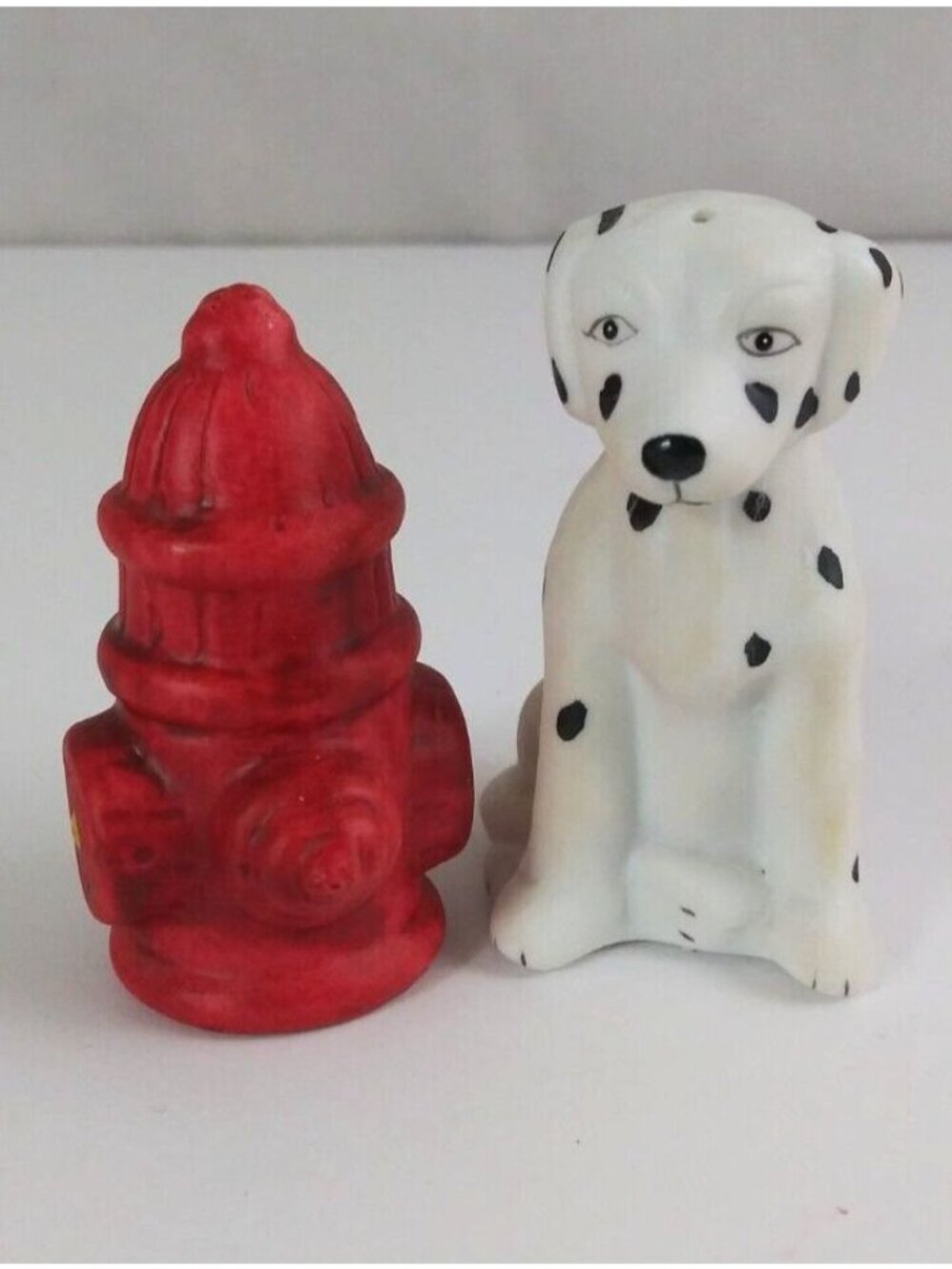 Vintage Youngs Dalmatian & Fire Hydrant 3" Salt & Pepper Shakers